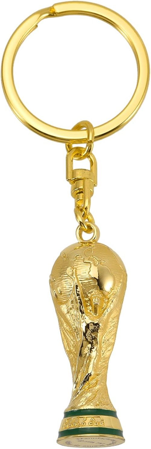 FIFA World Cup 2026 Keychain - 1.7 Inch 3D Rotating Trophy - Premium Zinc Alloy & Acrylic