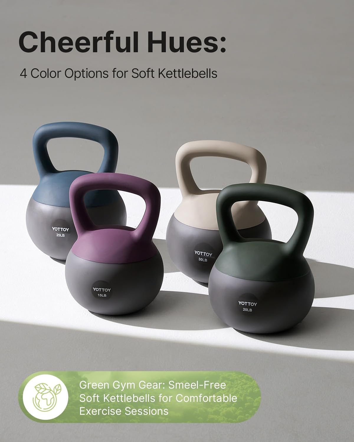 YOTTOY Soft Kettlebell Set - Cushioned Base & Wide Handle for Strength Training | Ideal for All Levels