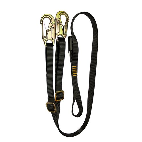 Fusion Y-Legged Zipline Lanyard with Steel Snap Hooks 23kN Black