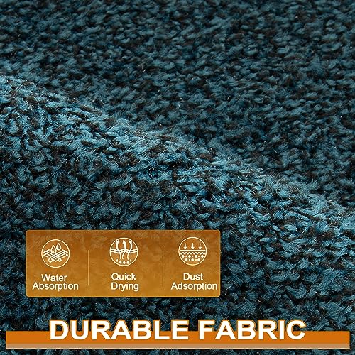 Mibao Front Door Mat, Dirt Trapper Welcome Mat for Outdoor Indoor, Non-Slip Waterproof Doormat, Durable Machine Washable Low Profile Entry Rug for Back Door Outside Patio Porch, 36" x 24", Blue