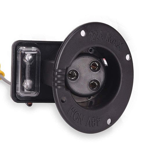 48 Volt Charger Receptacle and Fuse Assembly for Club Car DS 2000-up Electric Golf Cart, OEM# 1018021-01 1018468-01