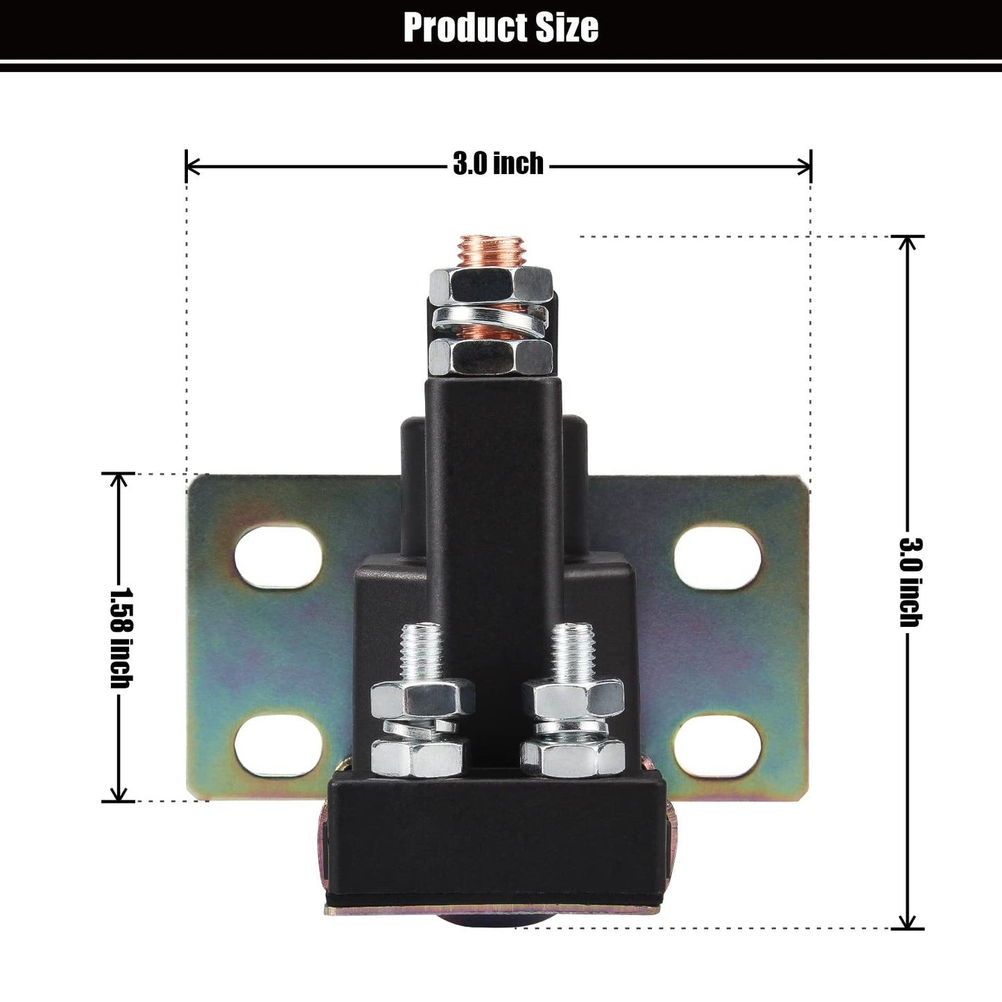 Geggkake EZGO TXT 14V 4 Terminal Solenoid, Fits 1994-Up EZGO TXT Gas Golf Cart, OEM# 27153-G01, 27153G01, 612813