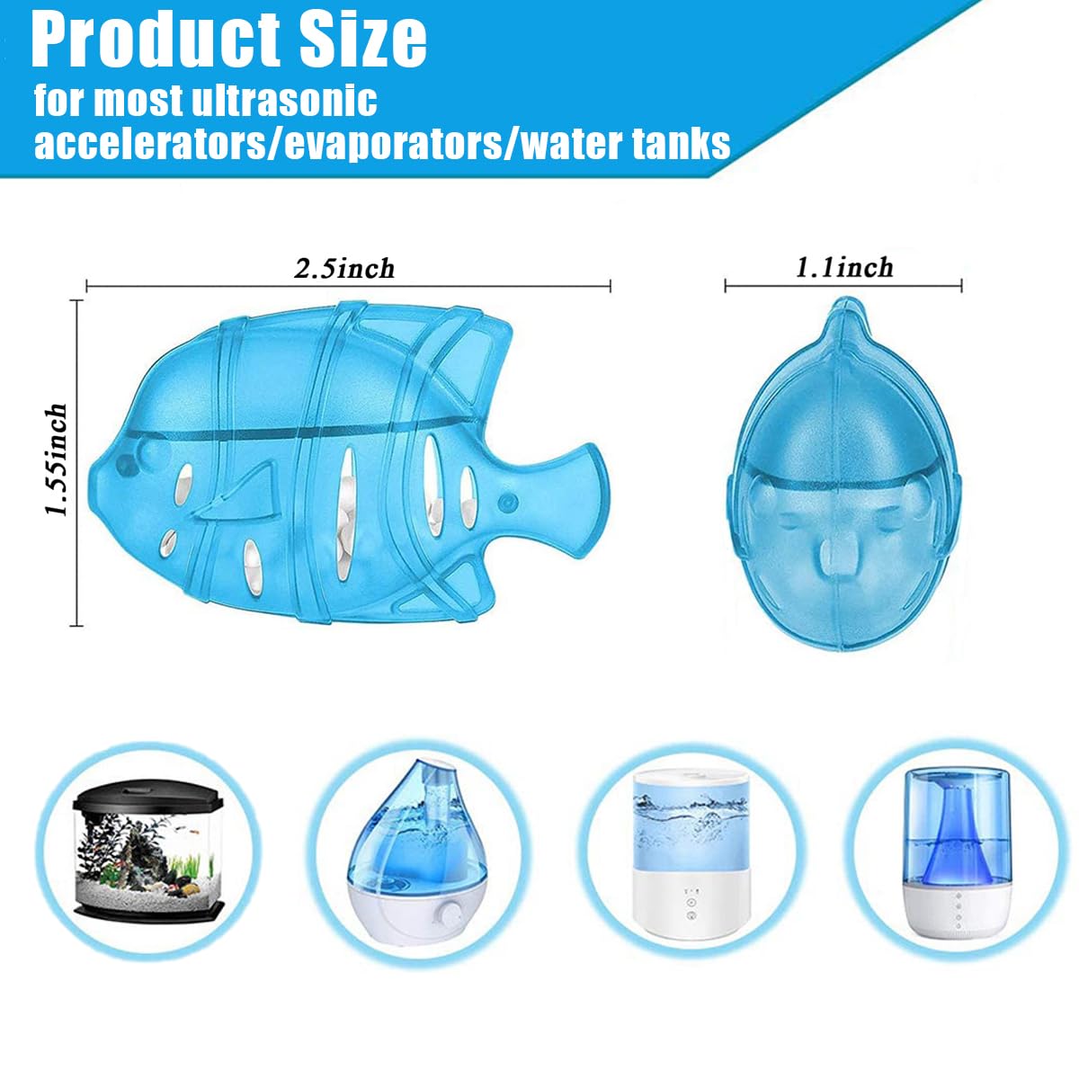 12PCS Universal Humidifier Tank Cleaner,Demineralization Cleaning Ball for Most Humidifier & Fish Tank, Purifies Water, Eliminates White Dust and Odor, Prevents Hard Water Build-Up