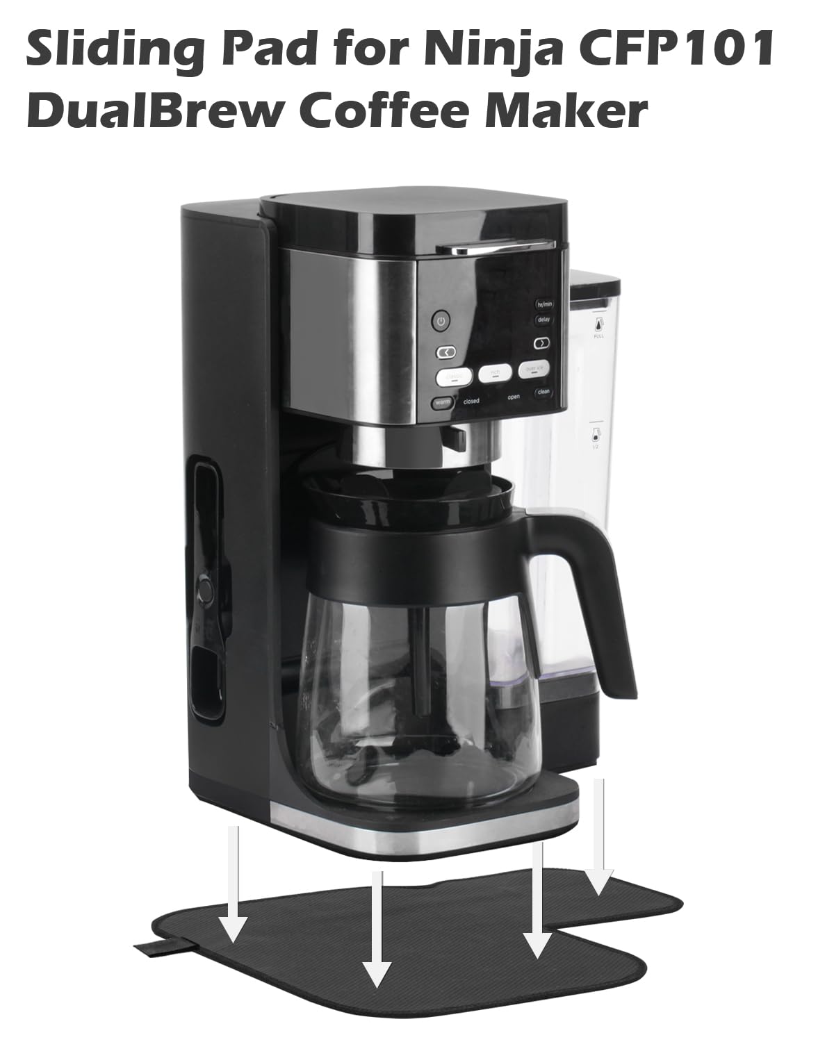 Tiga Sliding Pad for Ninja CFP101 DualBrew Coffee Maker – Anti-Slip Glide Mat with Hanging Strap – Scratch-Free Movement for Countertop, Dual-Sided Design, Perfect Fit Accessory