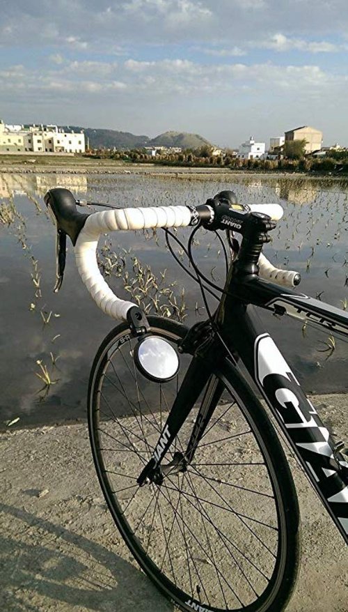 Hafny Bike Mirror, Bike Bar End Mirror, Unbreakable Stainless Steel Lens, Safe Adjustable Rearview Mirror, Cycle, E-bike, HF-MR083/HF-M851-FR03 (Black 62mm Dia)