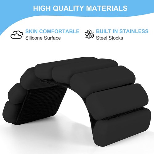Wrist Weights Set of 2, Wearable Arm & Leg Weights for Women & Men, Adjustable Wrist Ankle Weights for Walking, Yoga, Swimming, Gym, 2lb (Black)