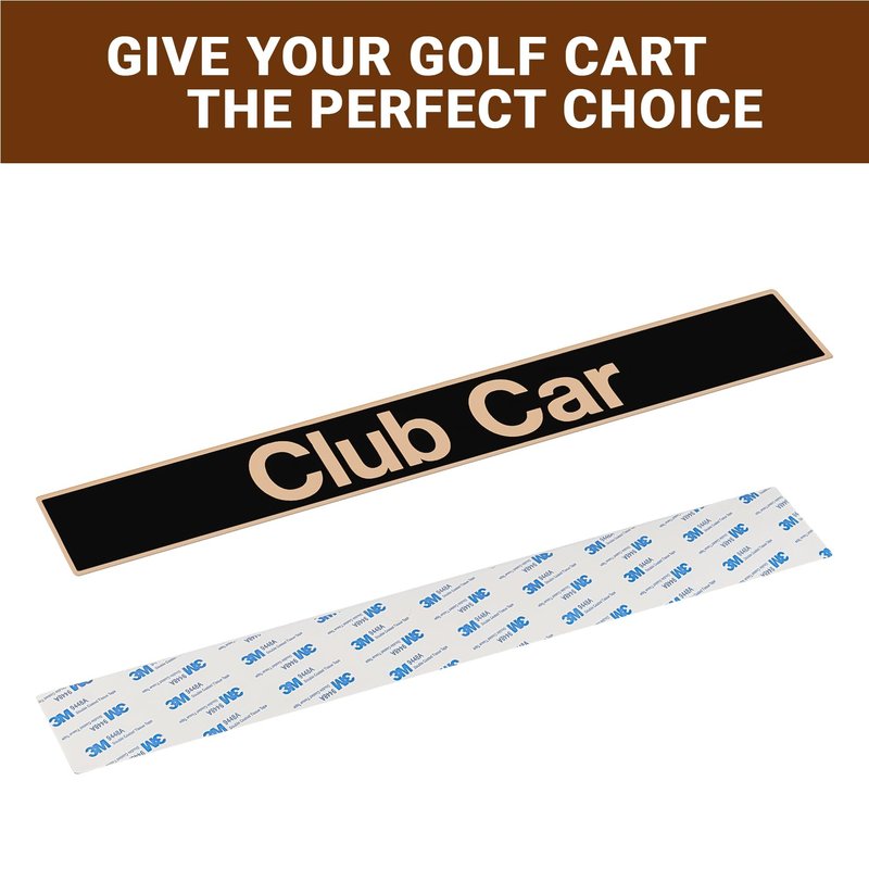 DRIVE UP Golf Cart Name Plate for Club Car DS and Carryall Models Decal Black Gold-18" X 2.24"