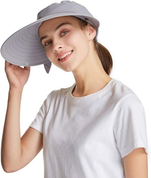 Icolor Sun Hats - Women's Fishing Hat with UPF 50+ Protection | Detachable Face Mask & Wide Brim