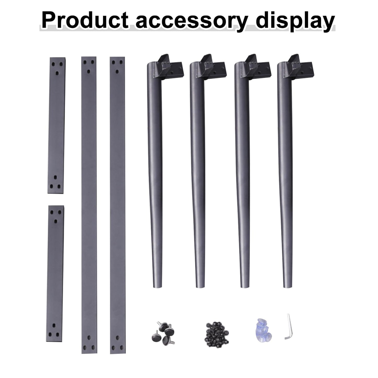 DEYEGELEA Modern Desk Frame 28" Industrial Metal Legs with Suction Cups, 6-Person Dining Table, 1500 lbs Weight Capacity. Available in Black with Dining Table Base Only