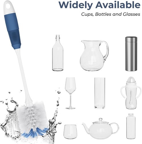 Amazer Bottle Brush Cleaner - Long Flexible Handle for Water Bottles & Tumblers | 2 Pack