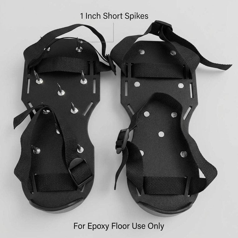 QWORK Epoxy Floor Spiked Shoes – 4 Pairs 1" Short Spikes for Coating, Overlay & Resin Application