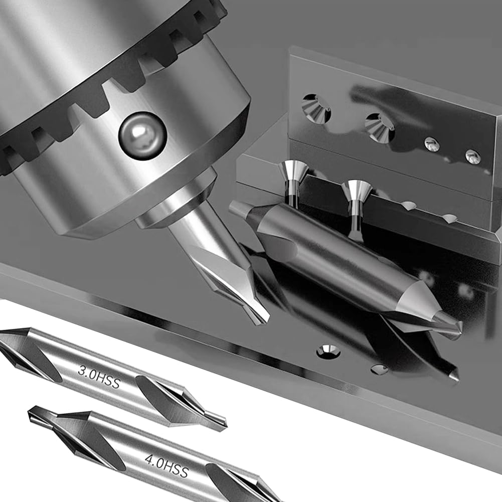 SeonFook 8 PCS Center Drill Bits Set, Countersink Tools for Lathe Metalworking 60 Degree Angle HSS Center Drill Bits for Alloy Steel, Cast Iron, Other Hard Metals (1.0/1.5/2.0/2.5/3.0/4.0/5.0/6.0)