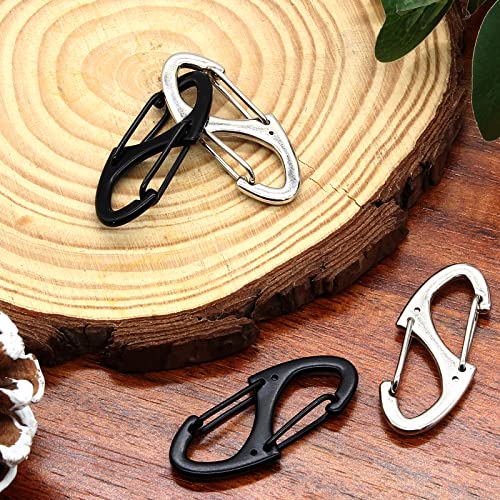 Dual Carabiner Clips - 20 Pack in Black and White