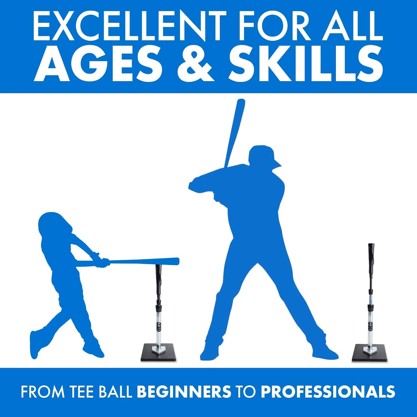 Tanner Tee | Adjustable Pro Batting Tee for Baseball & Softball - Steel Shaft, Composite Base, 26"-43" Height