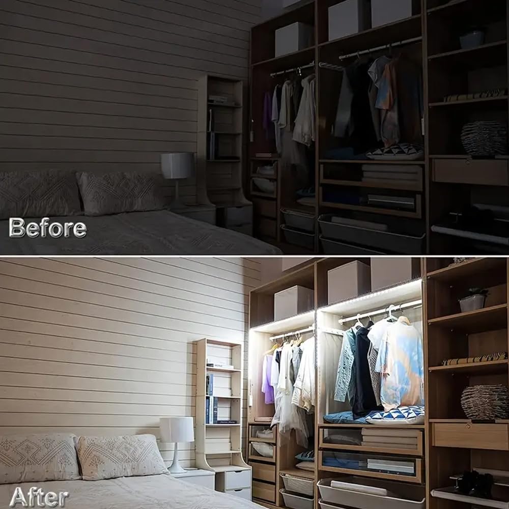 ZSLAIFU A 5V USB LED Light Strip, COB LED Strip Lights, White 5V LED Lights, Small LED Strip Light, TV Lights for TV Under Cabinet Kitchen Living Room Shelving or Displays (White, 3.28FT x2)