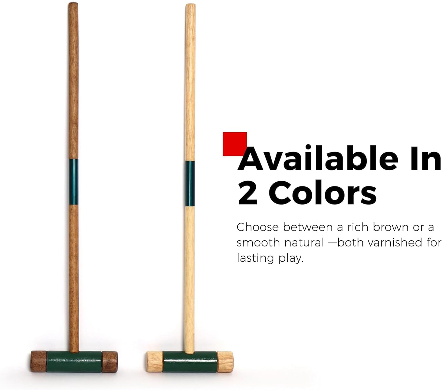 Sport Beats Croquet Set - Six Player Rubberwood Mallets, Carry Case, 6 Balls & 9 Wickets for Outdoor Fun