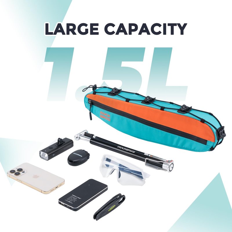 ROCKBROS Bike Frame Bag Bike Triangle Bag Bike Top Tube Bag 1.5L Bike Bag Pouch Storage Bag for Cycling Mountain Road Ebike
