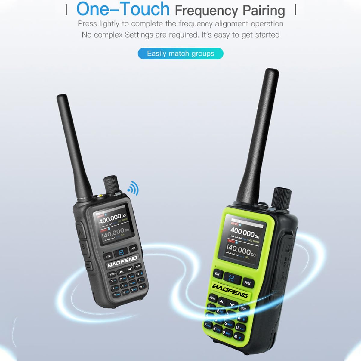 BAOFENG UV-5R Mini Long Range Walkie Talkie Dual PTT Bluetooth Programming AM FM NOAA Flashlight Rechargeable Type-C Charging U/V Handheld Two Way Ham Radio with Earpiece 771Antenna (Black 1PCS)