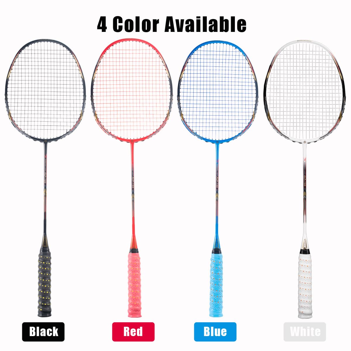 ALPSPORT ALP-188 Air 10U G5 Super Light Professional Full Carbon Fiber Badminton Rackets Set of 2, Graphite Padel Badminton Racquets for Outdoor Backyard Sports Including 1 Carrying Bag (Black)