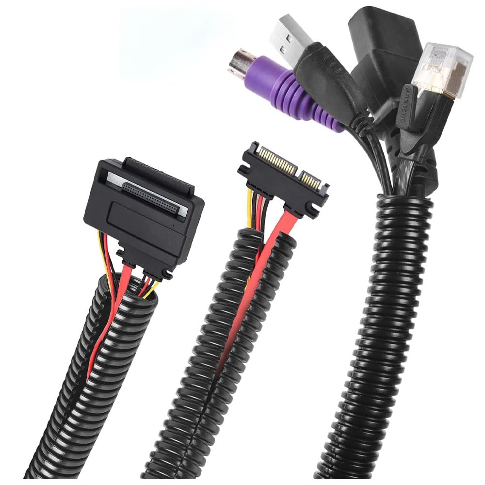 3/8"-32.8ft Split Wire Loom Tubing Cable Management Conduit Flexible Covers Cord Protectors