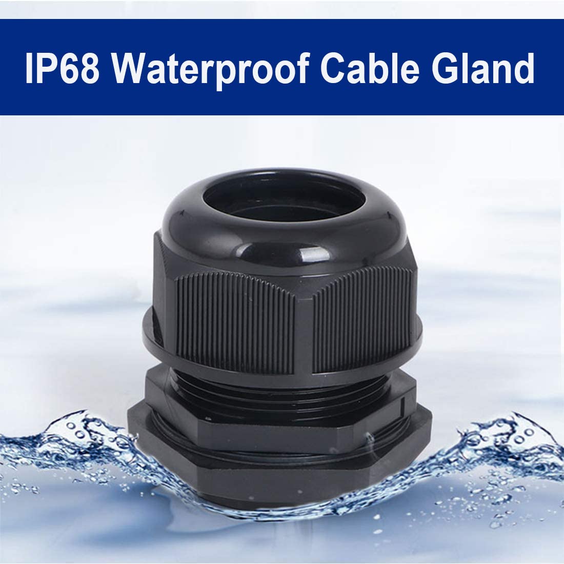 Gebildet Cable Gland, PG11 Plastic Waterproof Adjustable 5.0-10mm Cable Gland Joint with Gaskets, Wire Protector, M18*1.5 Wire Connector(Pack of 30, Black)