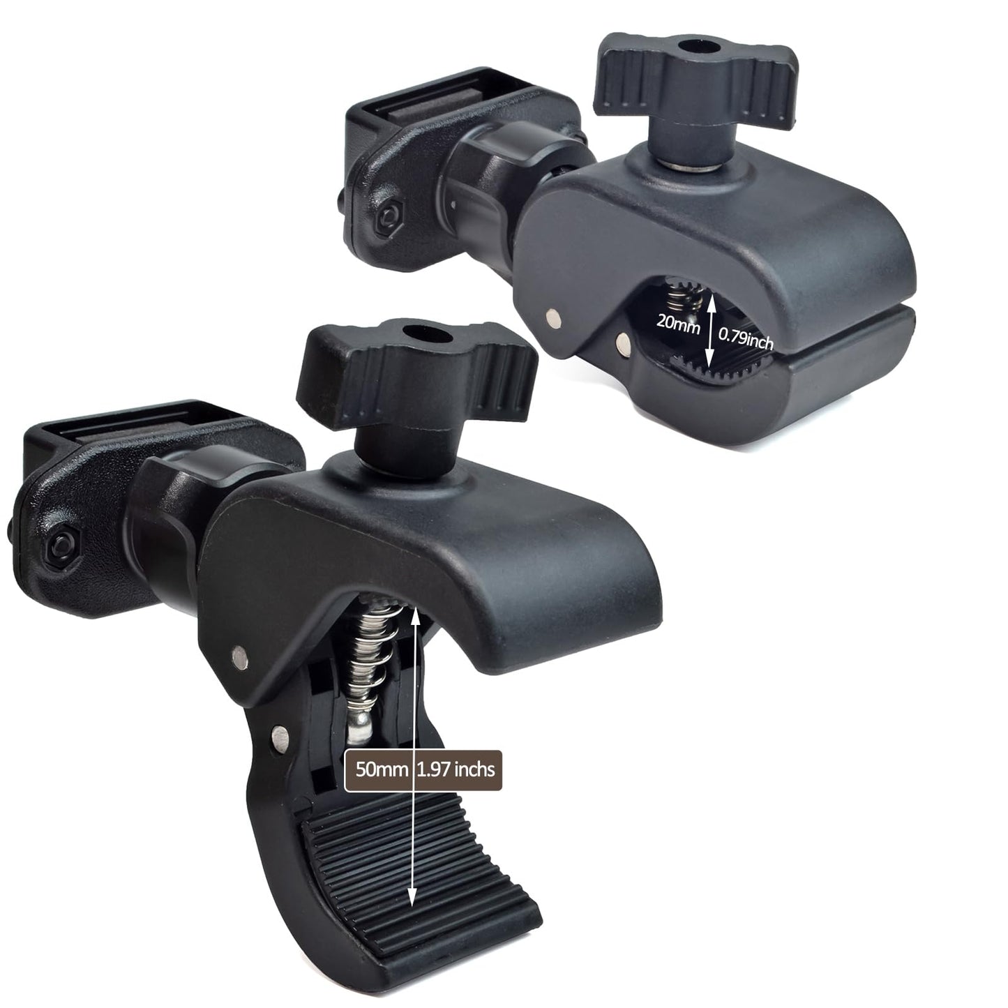 HYS Heavy-Duty Motorycle Walkie Talkie Mount - Bike Handheld Ham Radio Holder Handlebar Clamp (0.79-1.97inchs) - Universal Two Way Radio with Clip Holder Mount for Bike Motobike ATVs MTBs Golf carts
