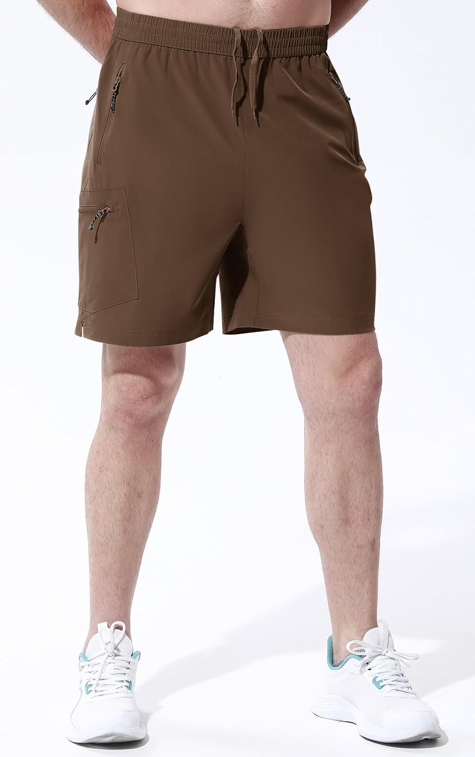 Rdruko Men's Quick Dry Hiking Shorts - Lightweight Outdoor Activewear with Zipper Pockets