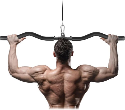 LAT Pull Down Bar - Detachable Wide Grip Attachment with Swivel Joint for Cable Machines | Home Gym Accessory