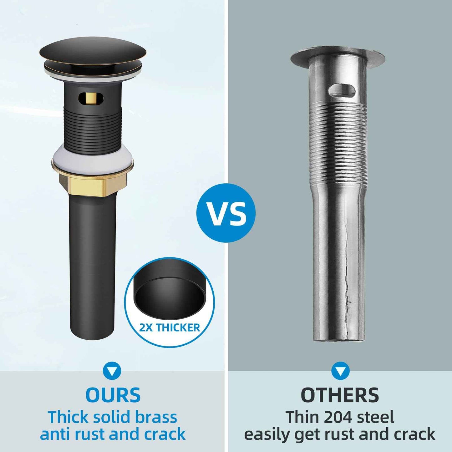 Yodel Faucet Bathroom Sink Drain with Overflow, Pop Up Drain for Bathroom Sink with Anti-Clogging Hair Catcher Basket,Oil Rubbed Bronze