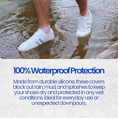 Waterproof Silicone Rubber Shoe Covers - Large Black for Outdoor Use