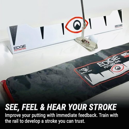 EyeLine Golf Quick Look Mirror and 70 Degree Edge Putting Rail – Compact Golf Training Aid for Putting Stroke with Slight Arc – Use on Indoor Greens or Outdoors (Edge Putting Rail)
