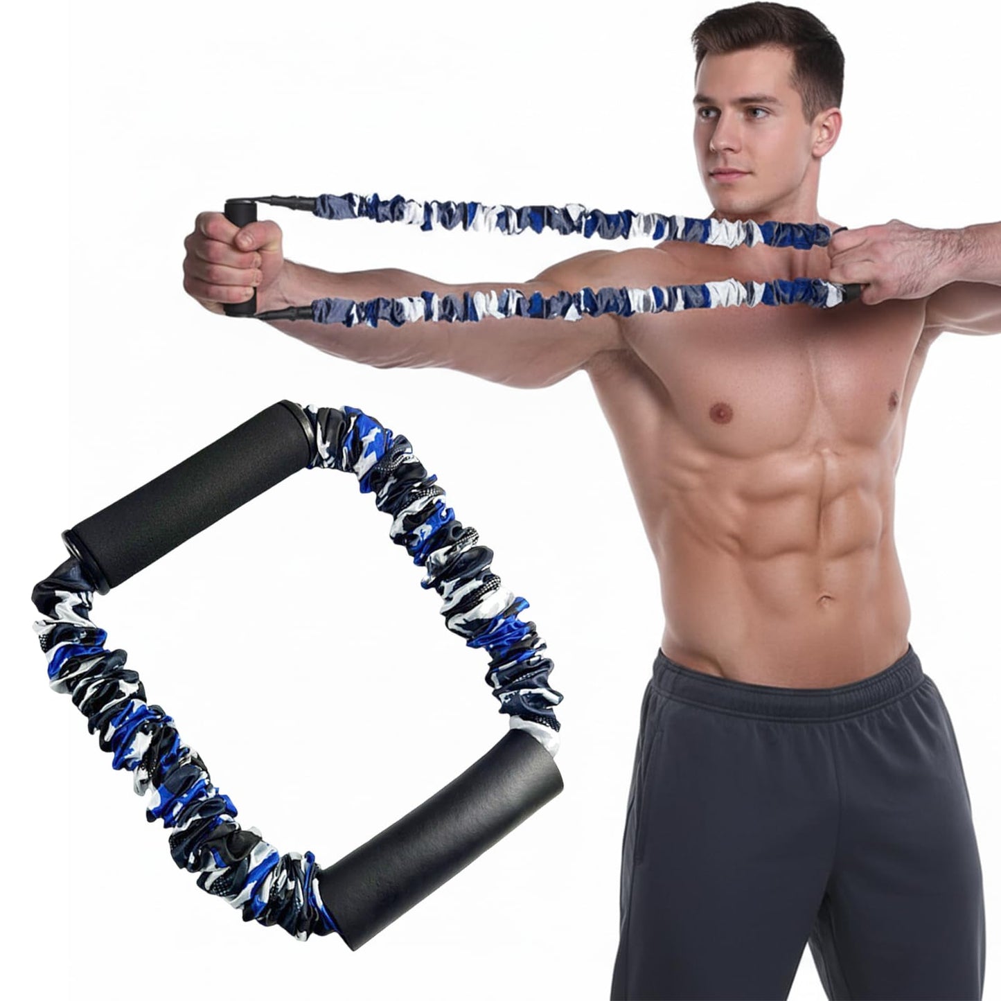 Archery Training Band Bow Resistance Trainer for Compound & Recurve Bows, Strength Training for Shooting Form, Arm & Back Muscle Exerciser with Comfortable Grip