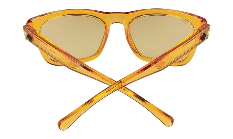 SPY OPTIC Crossway, Square Sunglasses, Color and Contrast Enhancing Lenses, Translucent Orange - Yellow Lenses