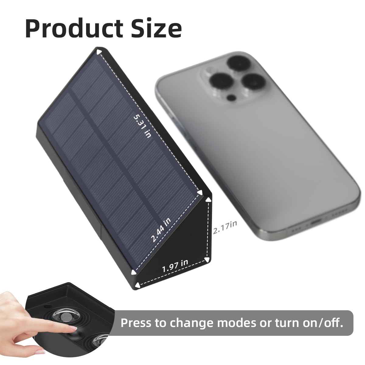 Solar Wall Lights Outdoor, 3 LED Lenses Fence Lights Solar Powered Outdoor Waterproof Warm White, Dusk to Dawn Exterior House Number Lighting for Porch, Patio, Balcony, Deck, Address Sign (2 Pack)