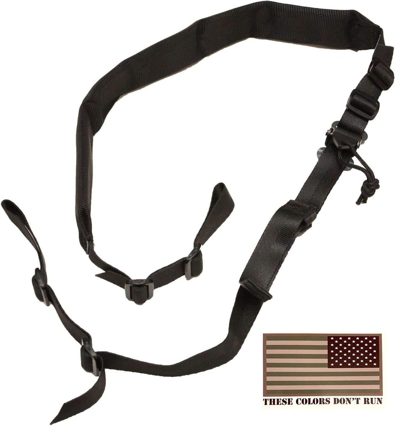 Viking Tactics Original Padded 2 Point Sling & American Flag Decal (Black)