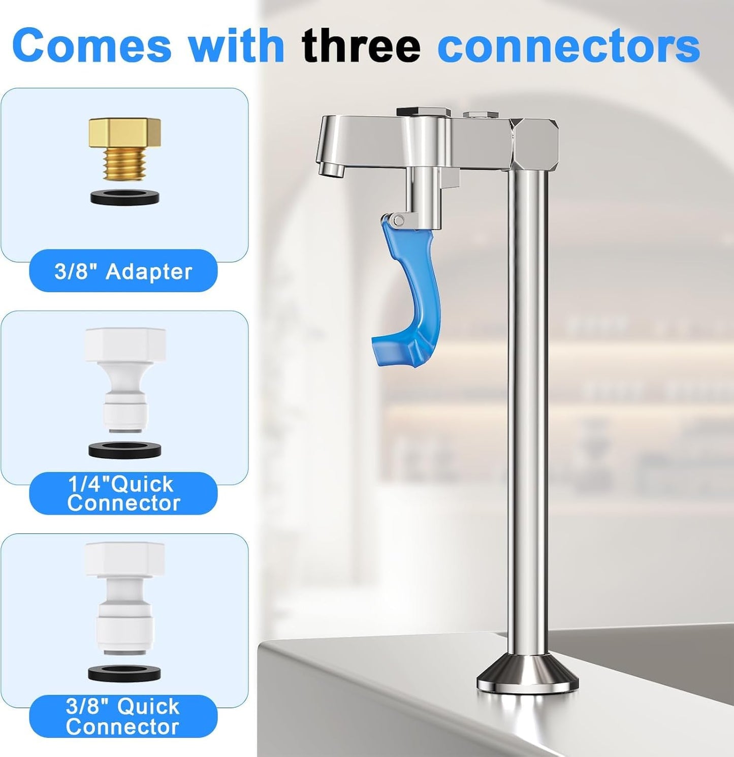 TYRRDE Glass Filler Faucet, 9-Inch Stainless Steel Push-Back Glass Filler Faucet Deck Mount Pedestal Water Station, Drinking Water Filling Tap for Bar Hotel Restaurant Cafes