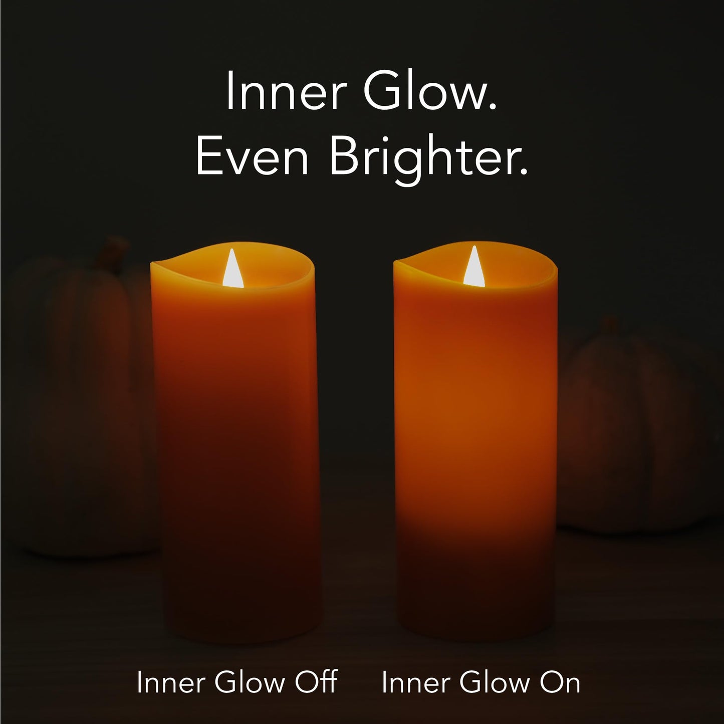 Softflame Christmas Decor Flameless LED Candles with Remote Control, 3"x 7"Battery Operated Pillar Real Wax with Timer for Christmas Decorations, Pumpkin Orange Candle