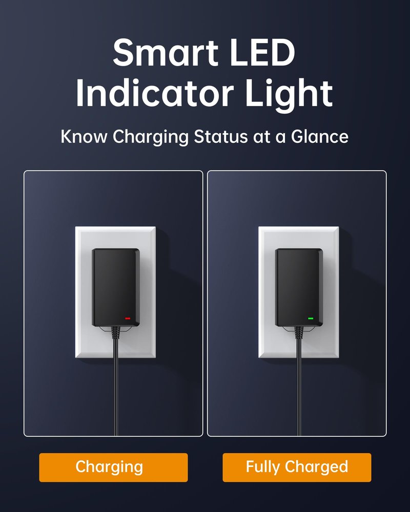 VHBW 29.4V Charger for 24V / 25.2V / 25.6V / 25.9V Lithium Battery Scooters & Balance Bikes, LED Charging Indicator (Not for 36V / 42V Systems)