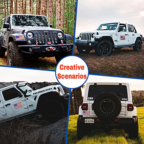 3D Embossed American Flag Car Stickers - 5" x 3" Classic 3 Pack