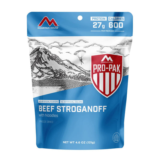 Mountain House Beef Stroganoff Pro-Pak | High Protein | Freeze-Dried Camping Meal | No Artificial Flavors, Colors or Preservatives | 1 Serving