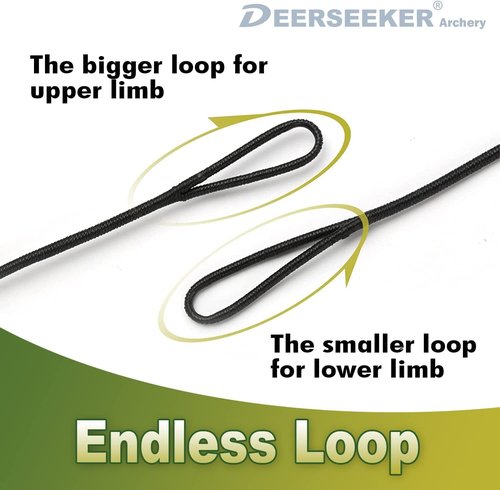 Deerseeker Archery Bowstring Set - Dacron Recurve Bow String Replacement for 48-70 Inch Longbows