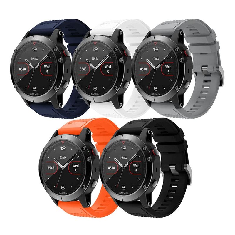 Compatible for Garmin Fenix 5X, Soft Silicone Wristband Replacement Watch Band for Garmin Fenix 5X/Fenix 5X Plus/Fenix 6X/Fenix 6X Pro/Fenix 3 HR/D2 Charlie/D2 Delta PX/Descent MK1 (Width: 26mm)