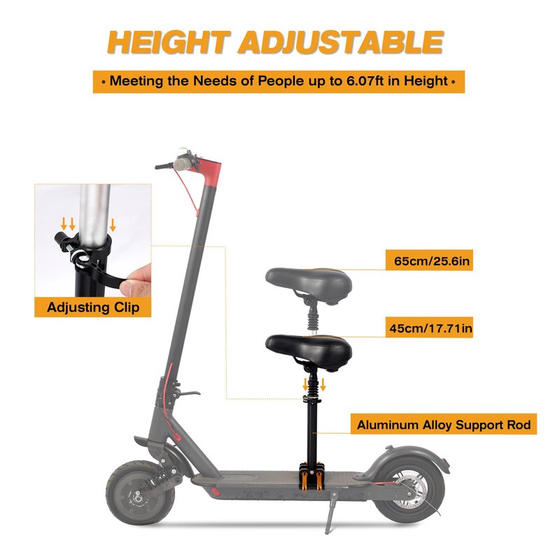 Yungeln New Upgrade Electric Scooter Seat,Adjustable Shock Absorption Seat Compatible with Xiaomi M365 M365 Pro Electric Scooter Fits 5.5"-6.2"