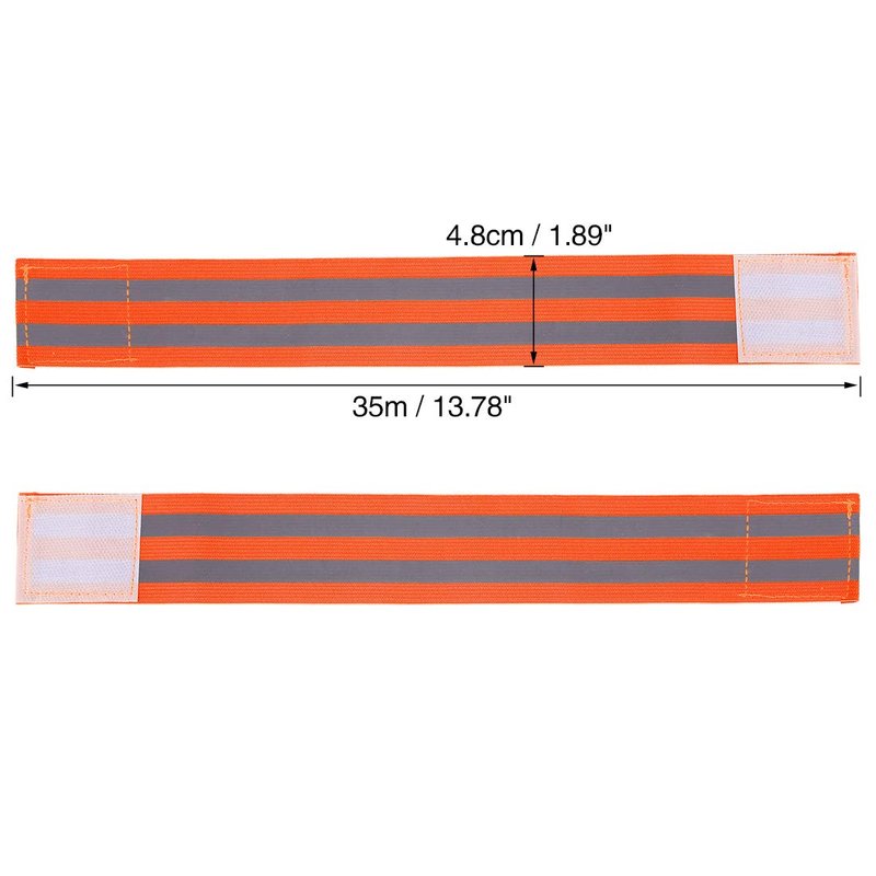 X AUTOHAUX 8pcs Reflective Bands for Arm Reflective Armbands High Visibility Night Cycling Riding Reflector Tape Straps Bracelet Orange