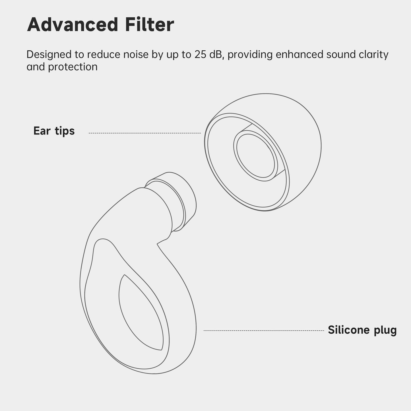 QWH Concert Ear Plugs, High Fidelity Hearing Protection for Concerts and Musicians, Reusable Silicone Ear Plugs for Festivals, Live Events, DJs, 25 dB Noise Cancelling (Black)