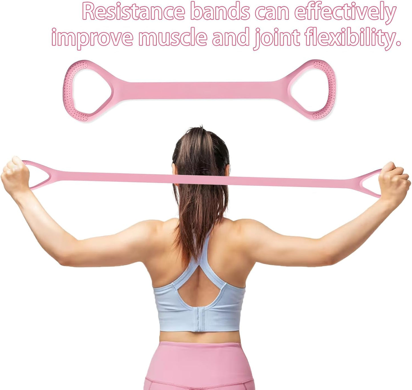 Skiennix 6 Pcs Figure 8 Resistance Bands - Versatile Yoga & Pilates Stretching Equipment for All Fitness Levels
