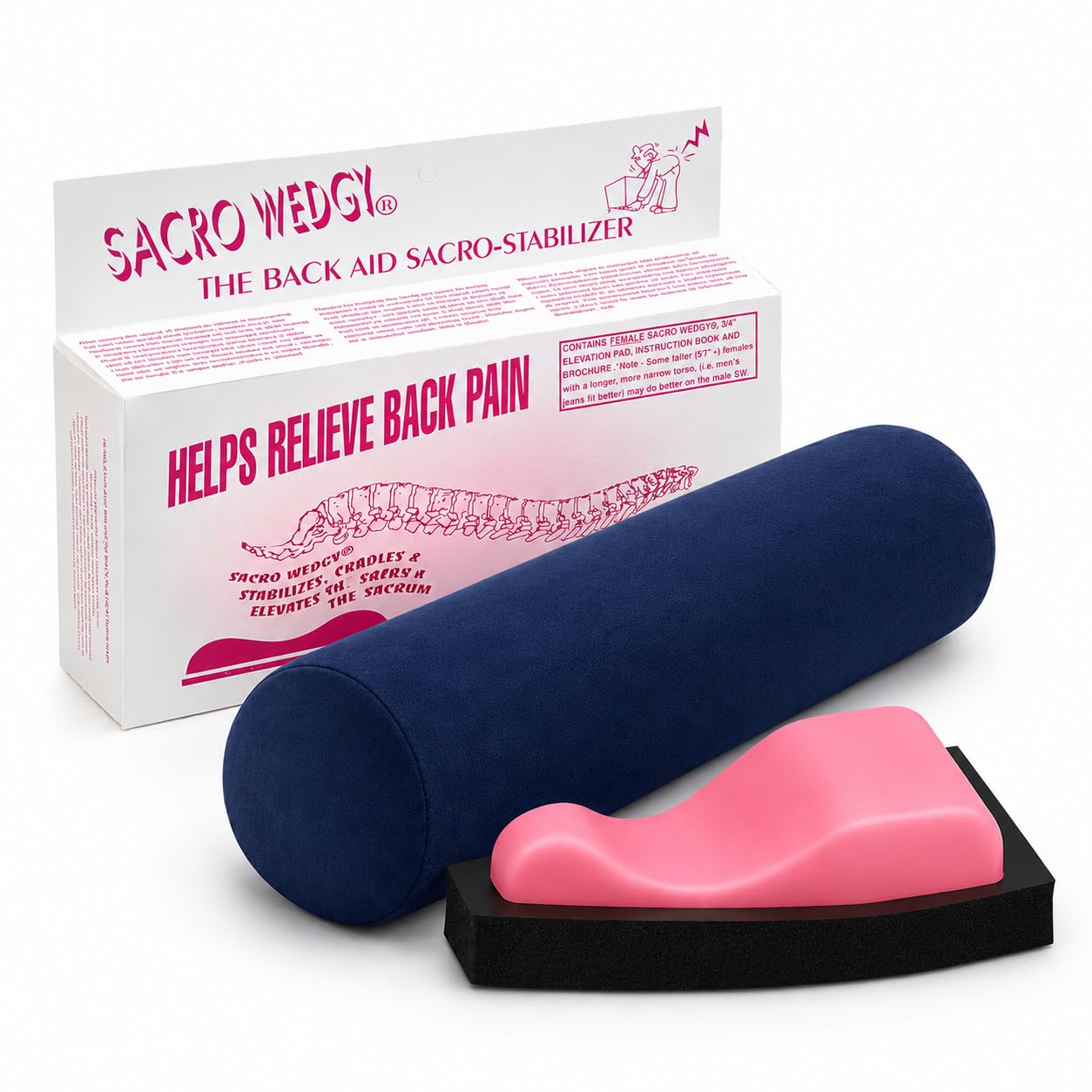 Sacro Wedgy® Female Complete System, Sacrum Wedge & Neck Support Roll