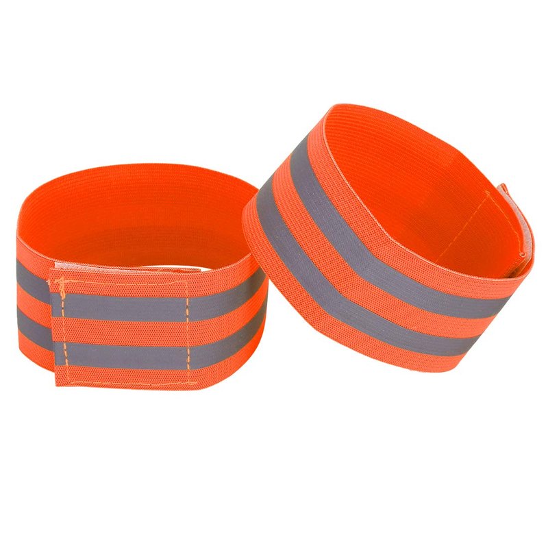 X AUTOHAUX 8pcs Reflective Bands for Arm Reflective Armbands High Visibility Night Cycling Riding Reflector Tape Straps Bracelet Orange