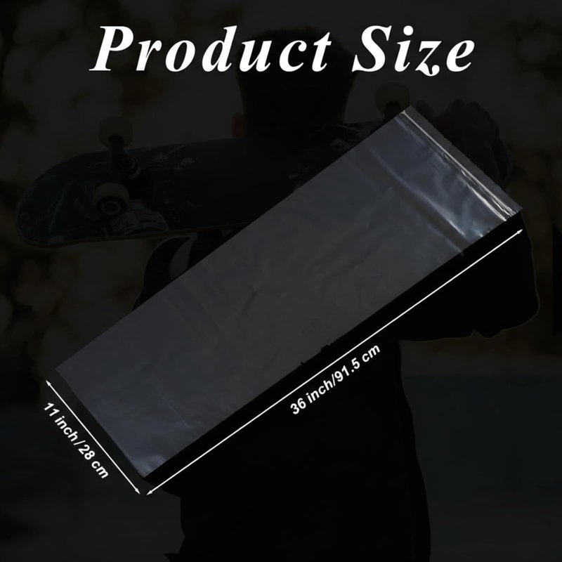 YooNotee 25 Pcs Skateboard Bags 11" x 36" Reusable Protective Skateboard Deck Organizers Double Zipper Seal Plastic Storage Bags Sleeves to Protect and Store Decks Boards