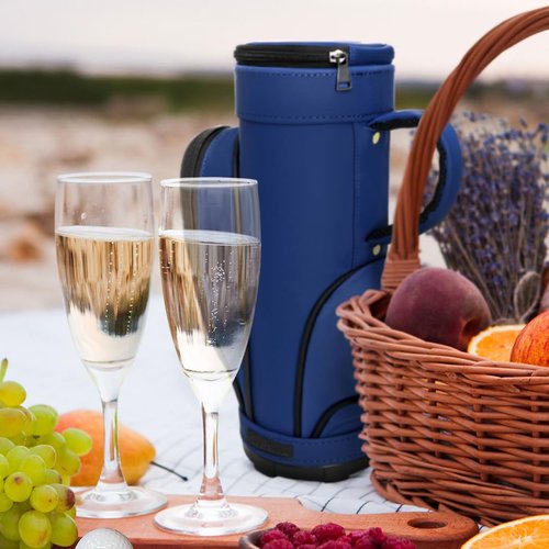 CaddyDaddy Golf Bag Cooler - Gifts for Golfers, Essential Golf Accessories for Men, Premium Golf Gifts, Ideal for Keeping Drinks Cold, Versatile Picnic Chiller for On-the-Go (Blue Wine Cooler)